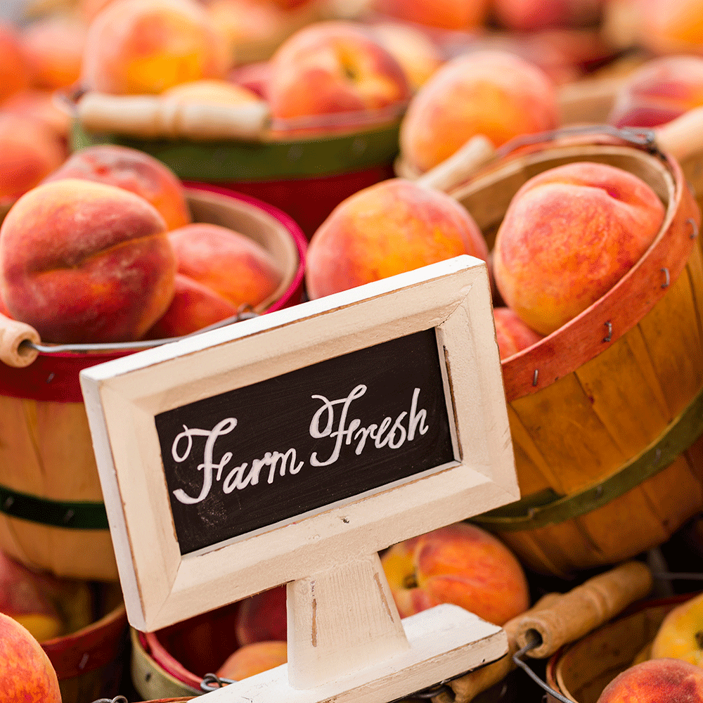 fresh peach basket